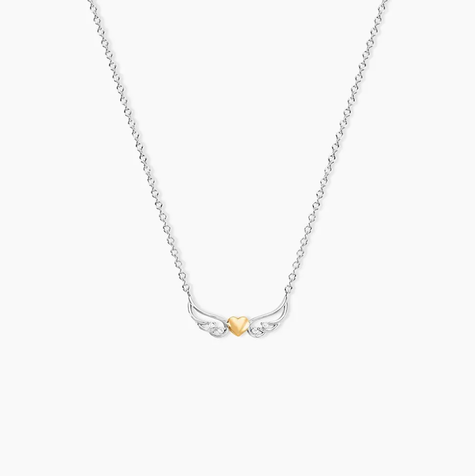 Collier Or Jaune et Argent Blanc Oxyde De Zirconium