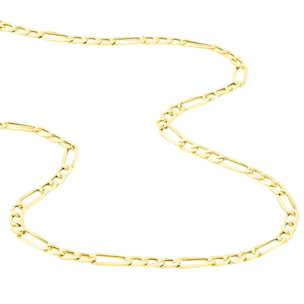 Collier Or Jaune Maille Alternée 1/3