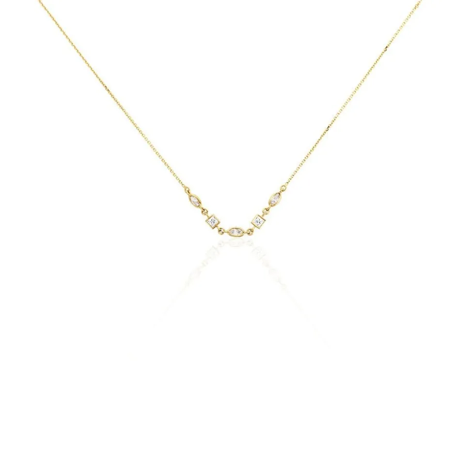 Collier Or Jaune Mercy Oxyde De Zirconium