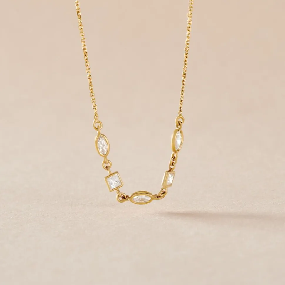 Collier Or Jaune Mercy Oxyde De Zirconium