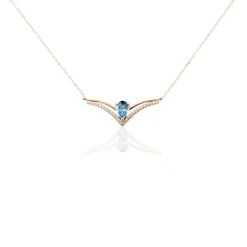 Collier Or Rose Gaelle Topaze Oxydes De Zirconium