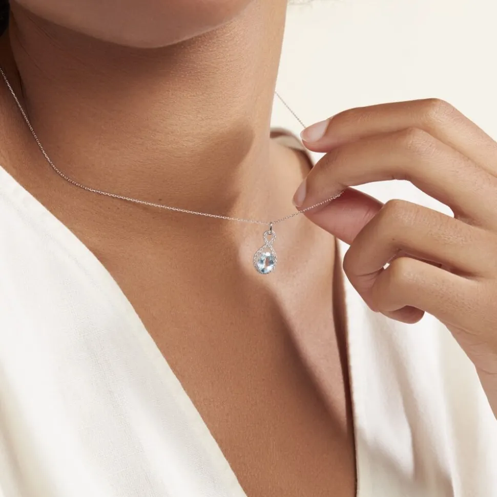 Collier Passion Or Blanc Topaze Et Oxyde De Zirconium