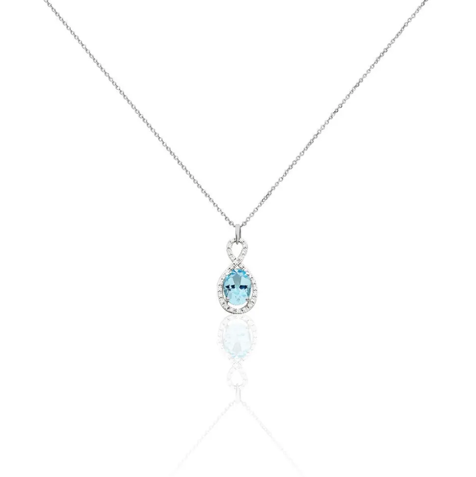 Collier Passion Or Blanc Topaze Et Oxyde De Zirconium