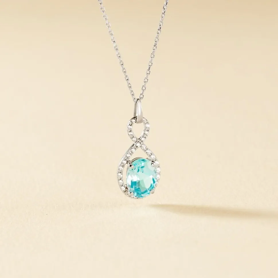 Collier Passion Or Blanc Topaze Et Oxyde De Zirconium