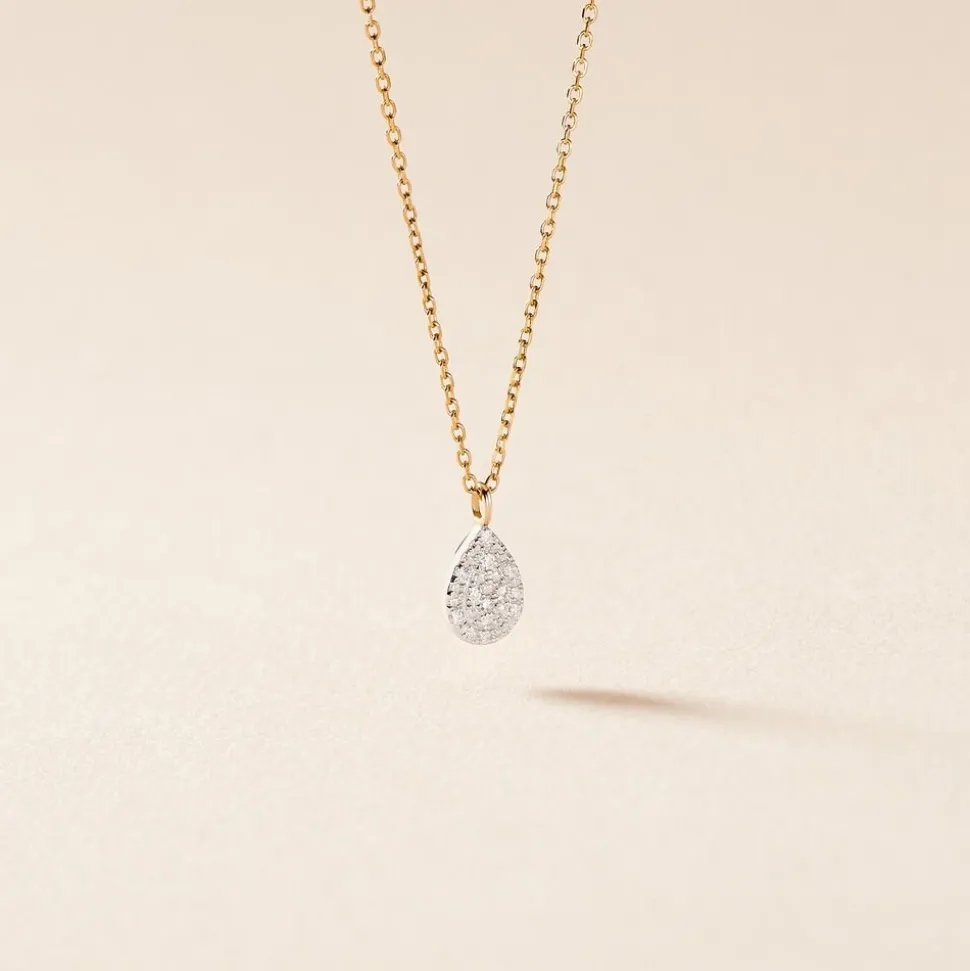 Collier Pear C Or Jaune Diamant