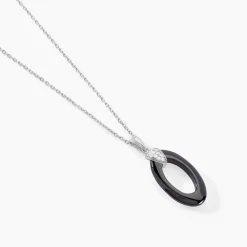 Collier Peer Argent Blanc Oxyde De Zirconium