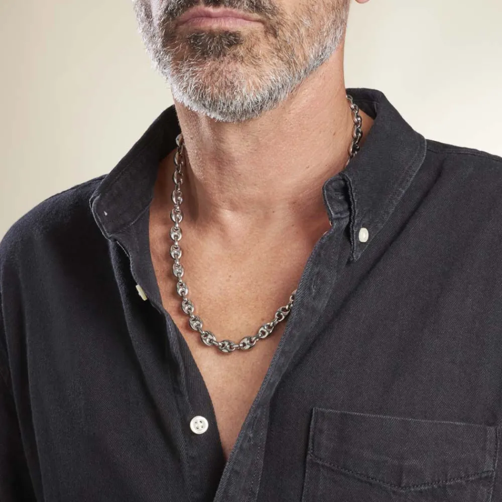 Collier Chabane Acier Blanc|PHEBUS HIM Discount