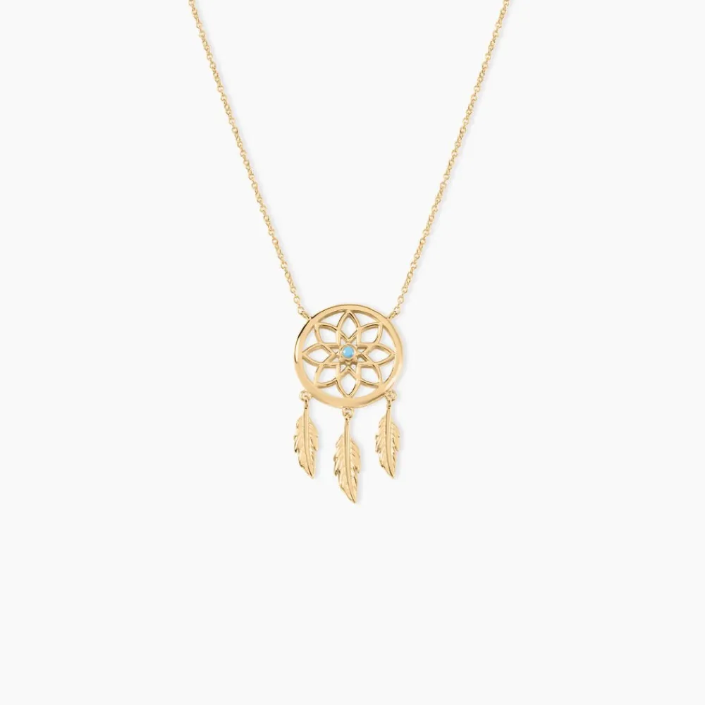 Collier Plaqué Or Jaune Attrape Rêves Turquoise|Marc Orian Outlet