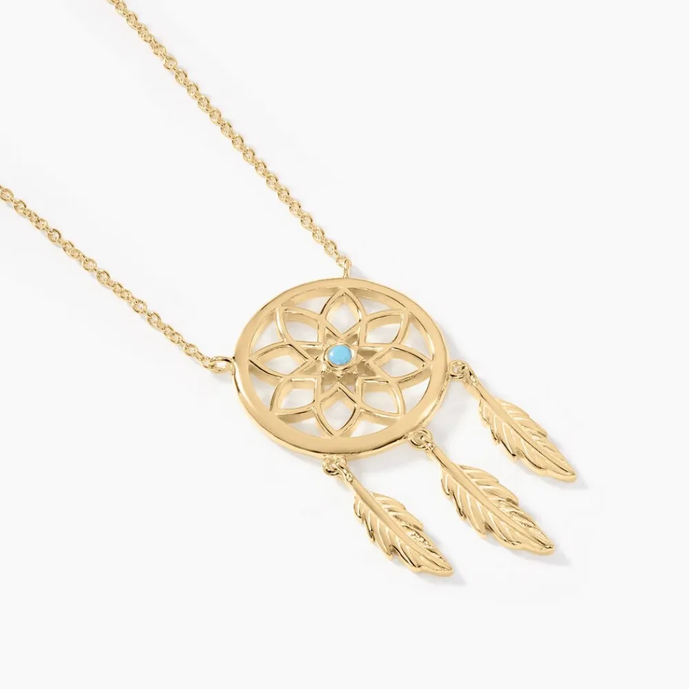 Collier Plaqué Or Jaune Attrape Rêves Turquoise|Marc Orian Outlet