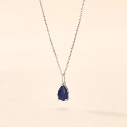 Collier Pluie D'Eclat Or Blanc Saphir