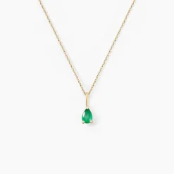 Collier Pluie D'Eclat Or Jaune Emeraude