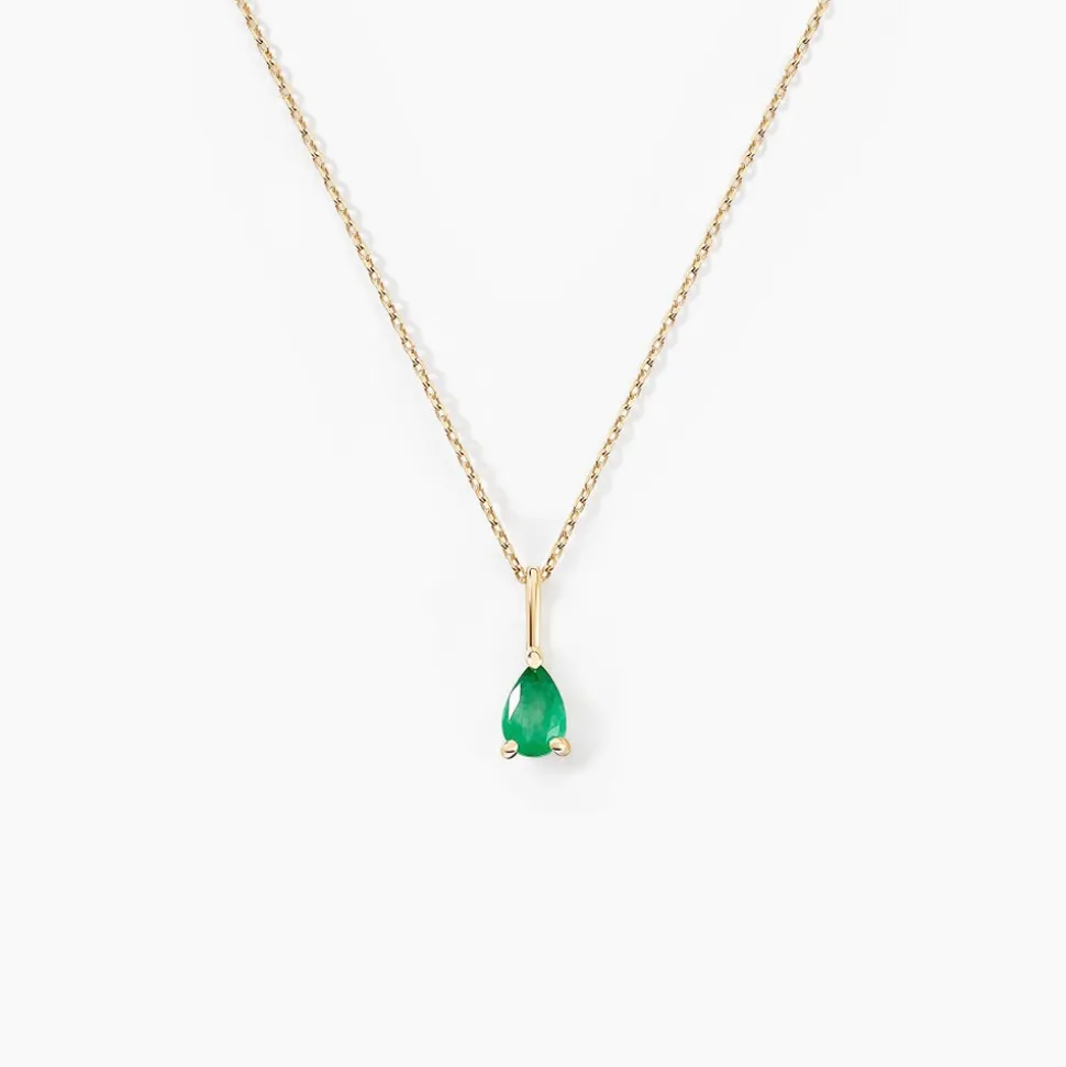 Collier Pluie D'Eclat Or Jaune Emeraude
