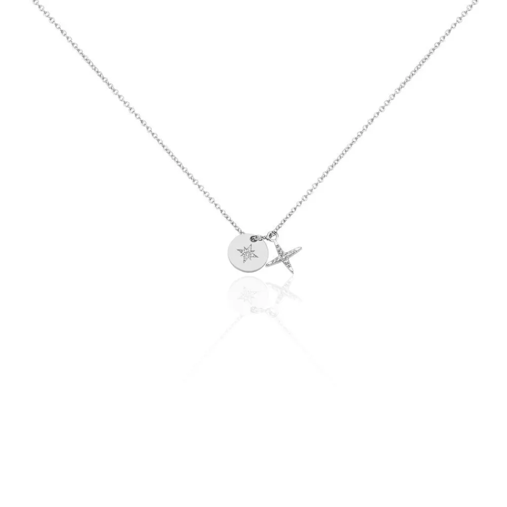 Collier Pluton Argent Blanc Oxyde De Zirconium|Marc Orian Clearance