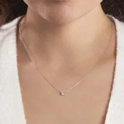 Collier Ponama Or Blanc Oxyde De Zirconium