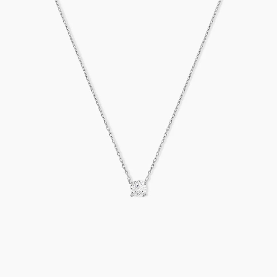 Collier Ponama Or Blanc Oxyde De Zirconium