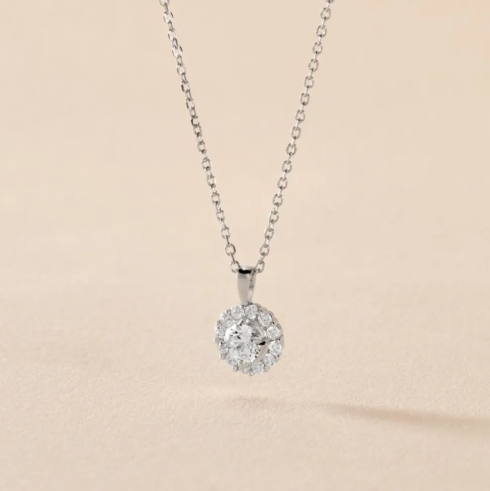 Collier Princess Argent Blanc Oxyde De Zirconium