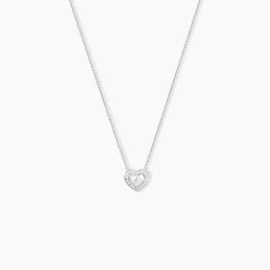 Collier Purete Or Blanc Diamant