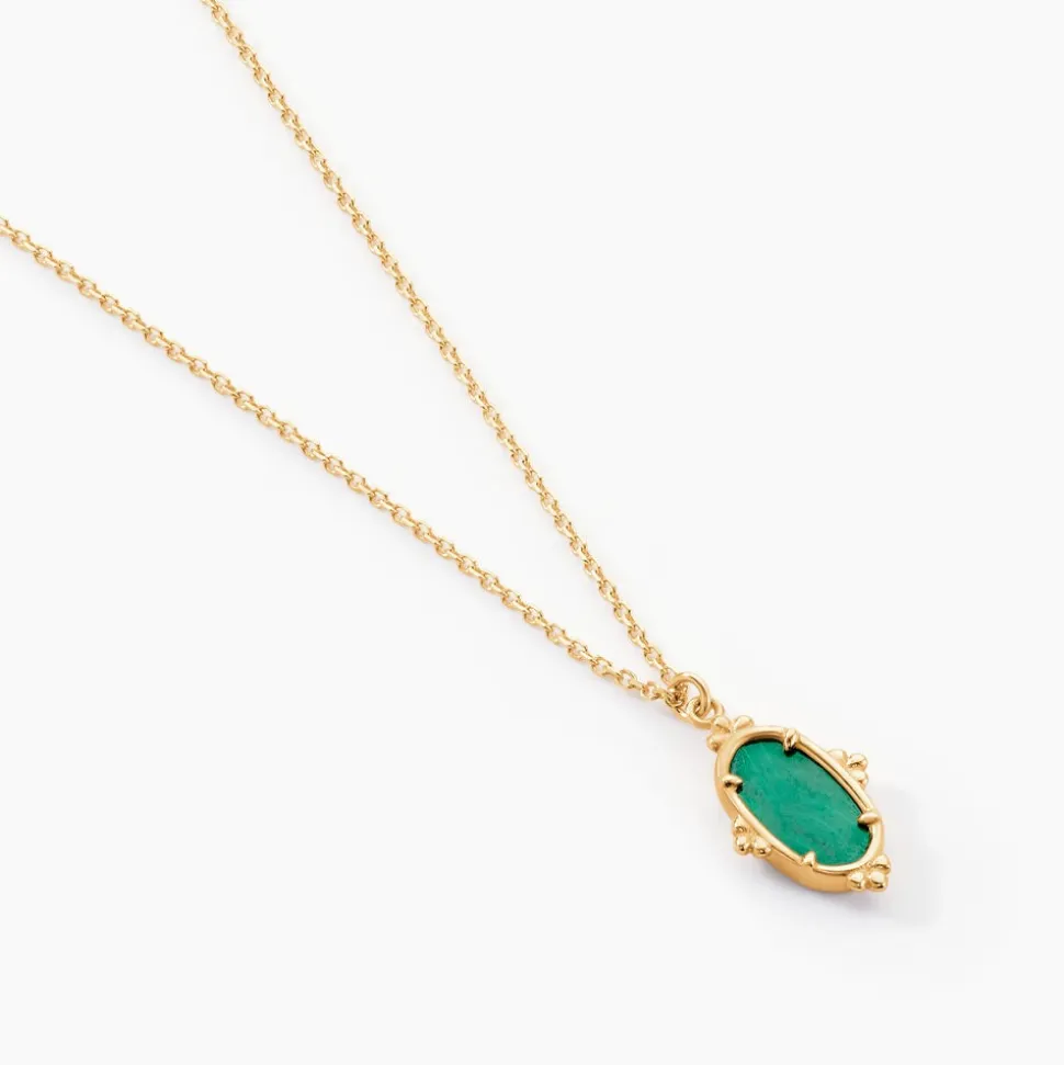 Collier Reflets Pop Or Jaune Malachite