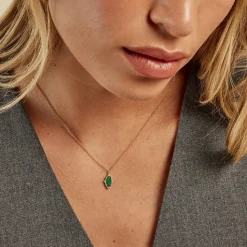 Collier Reflets Pop Or Jaune Malachite
