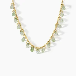 Collier Ria Acier Jaune Pierre De Synthese