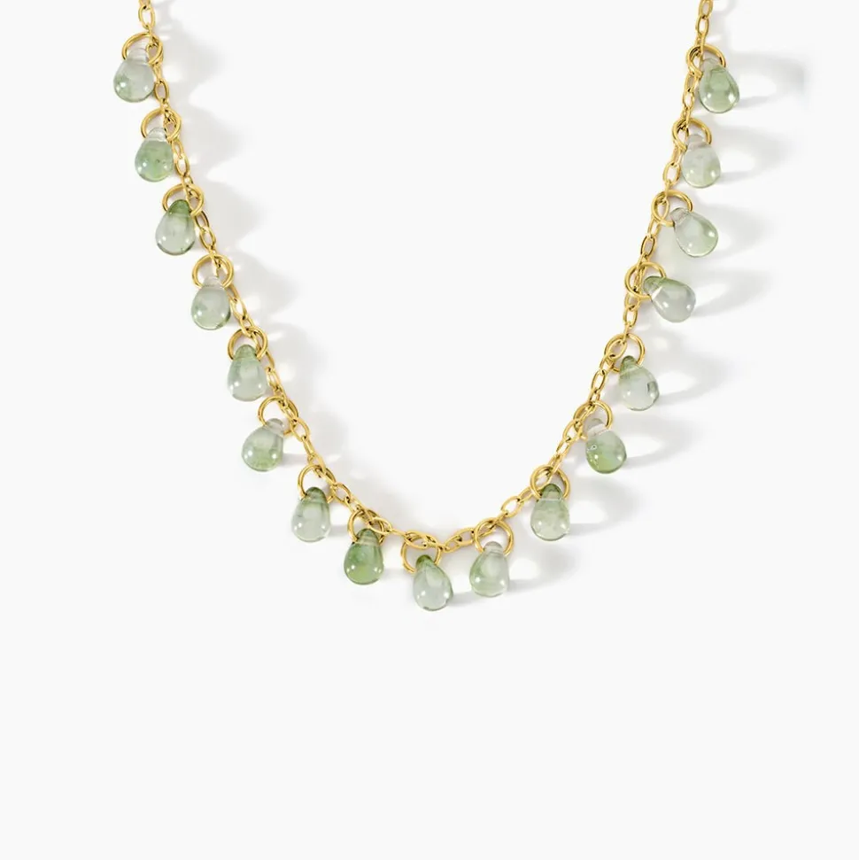 Collier Ria Acier Jaune Pierre De Synthese