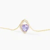 Collier Rosaline Or Jaune Amethyste Et Oxyde De Zirconium