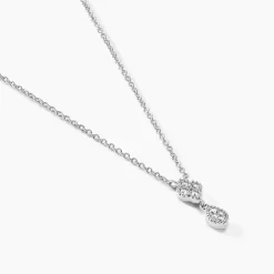 Collier Roseraie Argent Blanc Oxyde De Zirconium