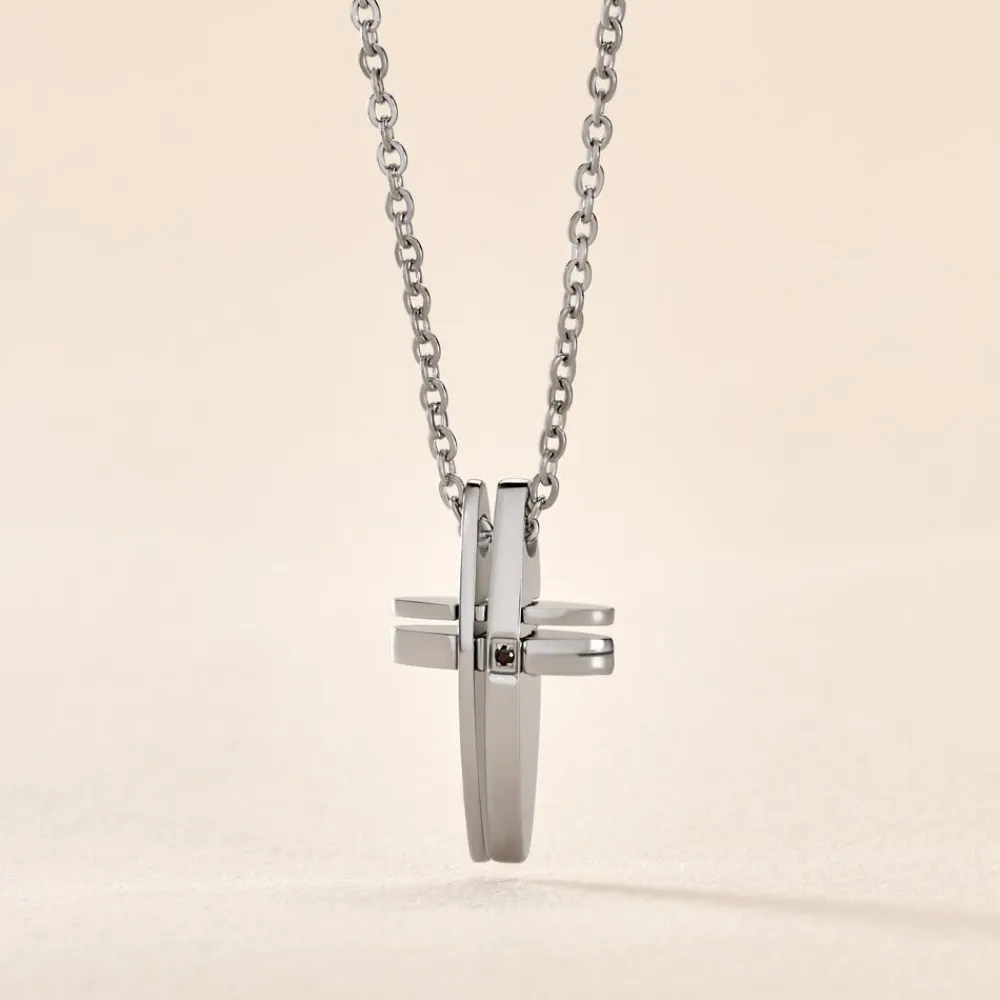 Collier Ruya Acier Blanc Oxyde De Zirconium|Marc Orian Hot