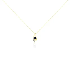 Collier Sagesse Or Jaune Saphir Et Diamant