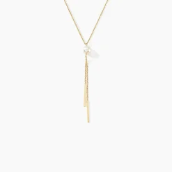 Collier Salman Or Jaune Perle De Culture