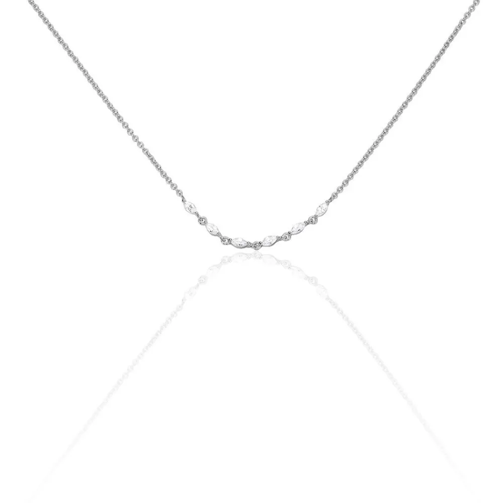 Collier Saphir Argent Blanc Oxyde De Zirconium|Marc Orian Best