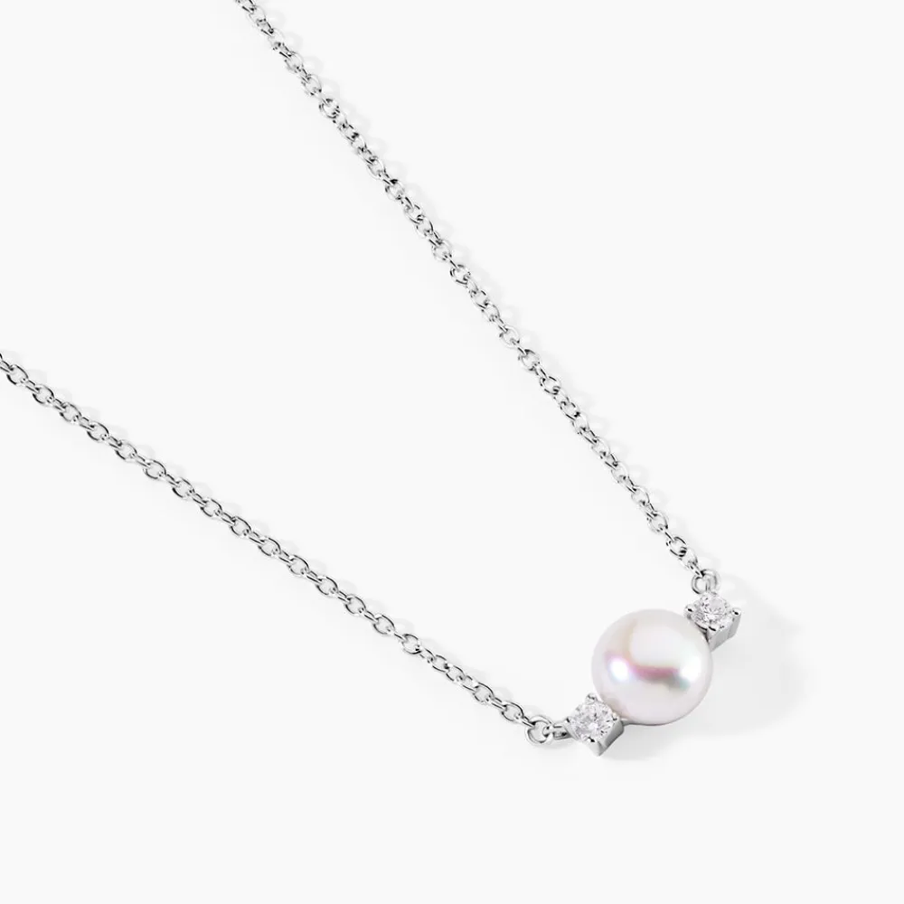 Collier Sari Argent Blanc Perle De Culture Oxyde De Zirconium|Marc Orian Hot