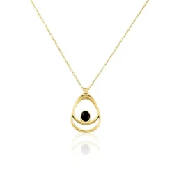 Collier Sautoir Acier Doré Ruben Agate