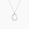 Collier Sautoir Paolino Argent Blanc Oxyde De Zirconium