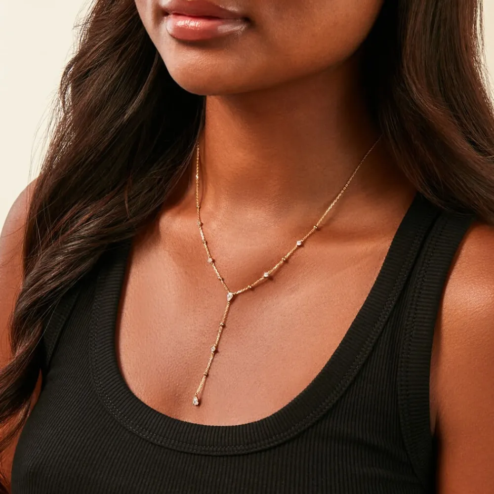 Collier Scintillante Plaqué Or Jaune Oxyde De Zirconium|Marc Orian Discount