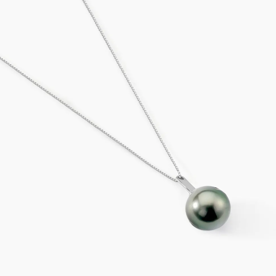 Collier Semi-baroque Or Blanc Perle De Culture De Tahiti