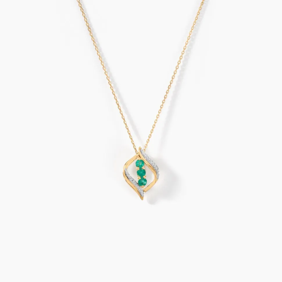Collier Shahara Or Jaune Emeraude