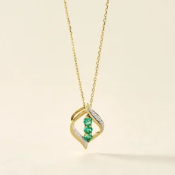 Collier Shahara Or Jaune Emeraude
