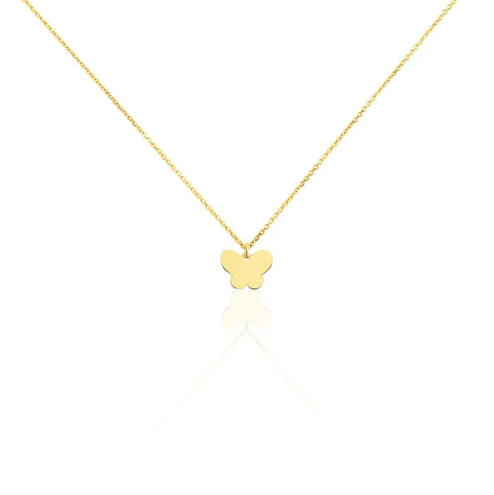 Collier Shaida Papillon Or Jaune