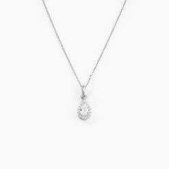 Collier Silvette Argent Blanc Oxyde De Zirconium
