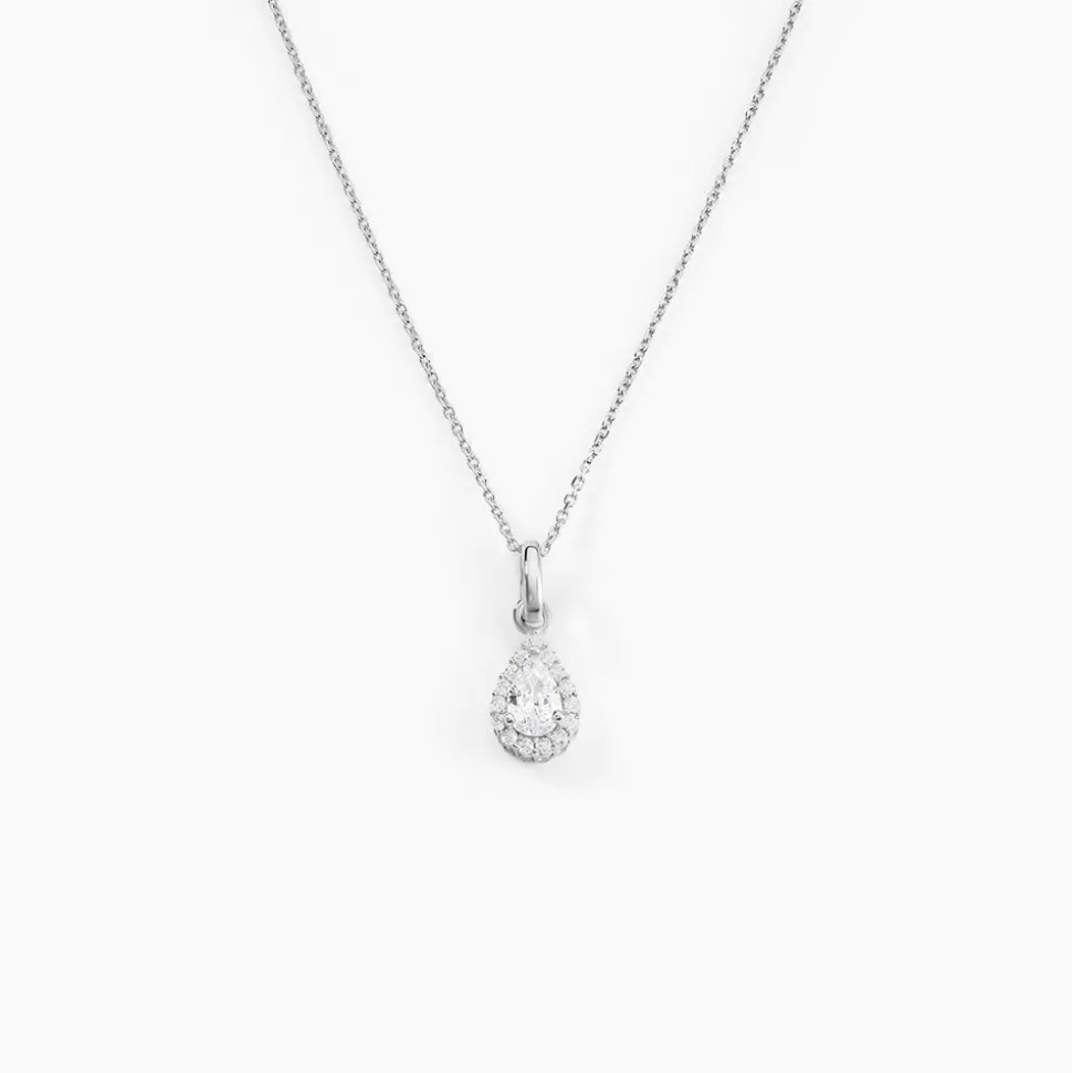 Collier Silvette Argent Blanc Oxyde De Zirconium