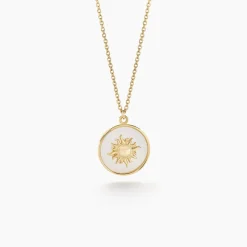 Collier Soleil Eternel Or Jaune Nacre