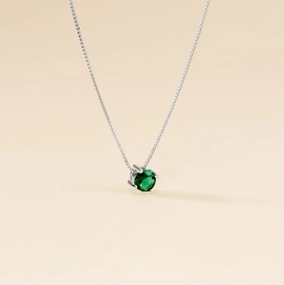 Collier Solitaire Argent Blanc Rio Santa Teresa Oxyde De Zirconium