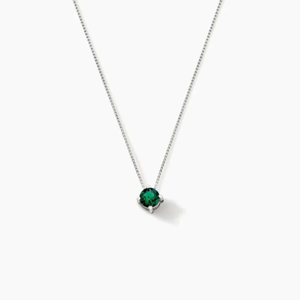 Collier Solitaire Argent Blanc Rio Santa Teresa Oxyde De Zirconium