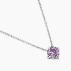 Collier Solitaire Argent Blanc Rio Santa Teresa Oxyde De Zirconium