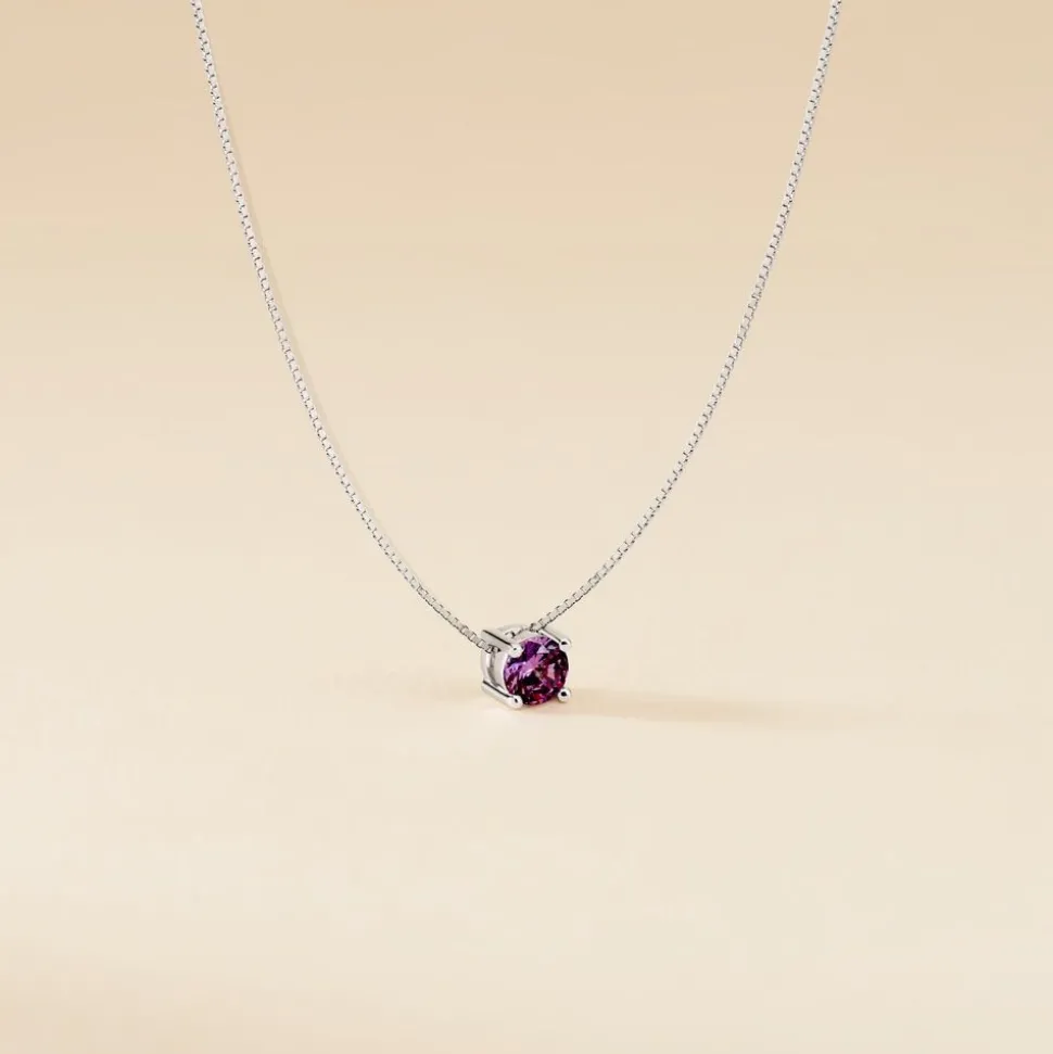 Collier Solitaire Argent Blanc Rio Santa Teresa Oxyde De Zirconium