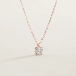 Collier Solitaire Argent Rose Lylwenn Oxyde De Zirconium|Marc Orian Outlet