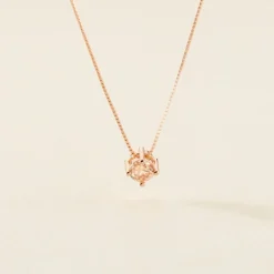 Collier Solitaire Argent Rose Rio Santa Teresa Oxyde De Zirconium