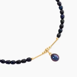 Collier Stella-Rose Or Jaune Perle De Culture