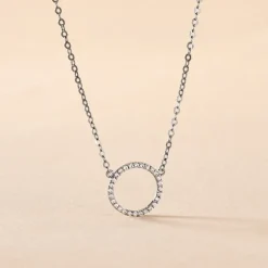 Collier Stip Or Blanc Oxyde De Zirconium